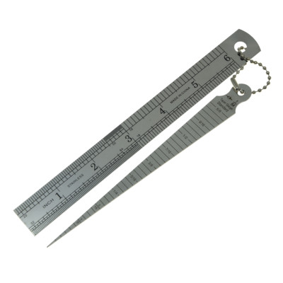 Stainless Taper Gage and Double Sided Ruler Inch/Metric Guitar Luthier Tool