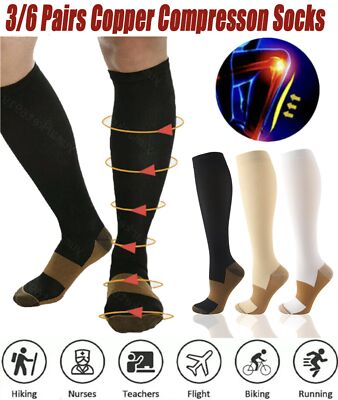 Compression Socks Men Women 20-30 mmHg Hose Spider Veins Medical Edema Stockings