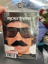 Black Moustache Adult Size Costume Accessory New  