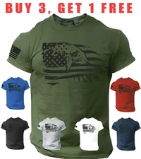 USA Flag T Shirt Eagle Patriotic American Army Style Tee Shirt S-3XL