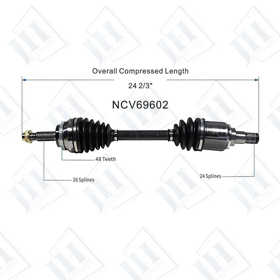 OE Front Pair Left Right CV Axle Shaft Set For 2001-05 Toyota RAV4 2.0L 2.4L FWD - Image 2 of 4