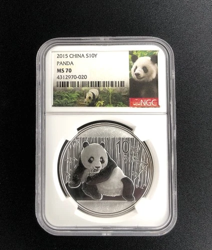 2015 China S10Y Panda NGC MS70 Silver Coin UNC RARE