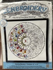 Zenbroidery Stamped Embroidery 12"X12" Sewing Mandala 4049