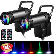Czgor 2 Pack 15W RGBW Pinspot Lights DMX