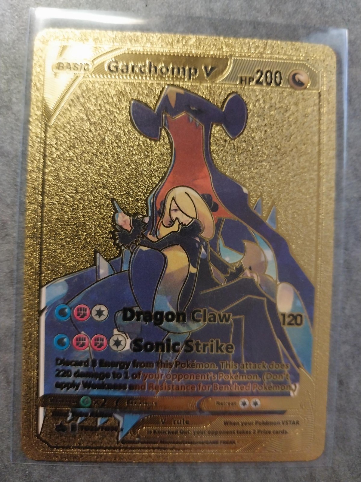 GARCHOMP V GOLD FOIL CARD RARE FAN ART   TRAINER GALLERY POKEMON LP