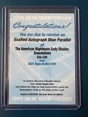 2025 Topps Exalted WWE The American Nightmare Cody Rhodes Auto Blue /25