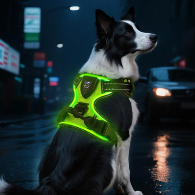 Leuchtendes Hundegeschirr LED verstellbar mit 3 Modi reflektierend für alle Größ