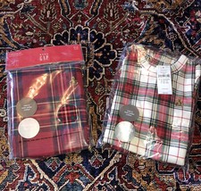 NWT Lot Of 2 Baby GAP Organic Cotton Holiday Plaid Christmas Pajama Set 0-3 M