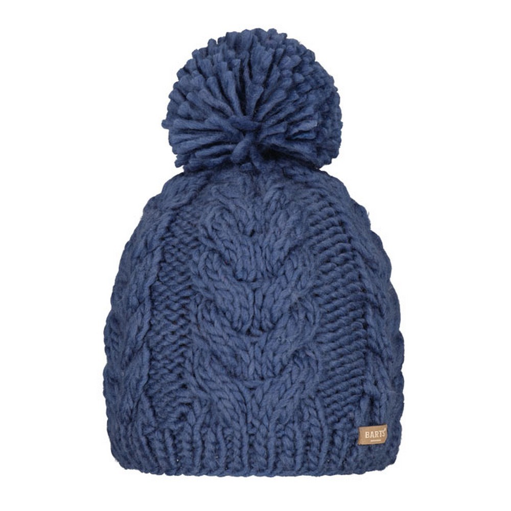Womens Barts Kelle Knit Bobble Beanie Ski Hat Navy