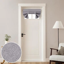 HOMEIDEAS 100% Linen Blackout 26"W x 20"L (Pack of 1), Light Gray