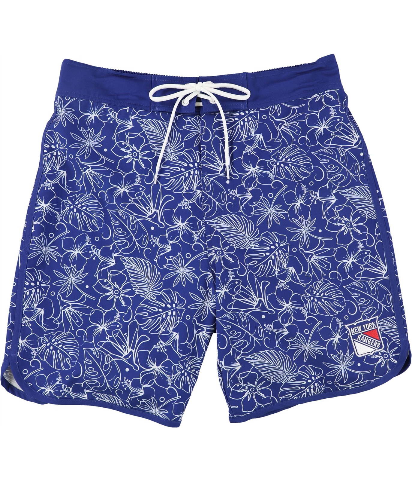 G-III Sports Mens NY Rangers Swim Bottom Trunks, Blue, Large