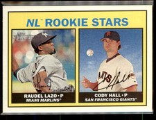 2016 Topps Heritage Raudel Lazo/Cody Hall Rookie Miami Marlins/San Francisco