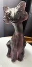 FENTON Mould AMETHYST Matte Finish  GLASS WINKING ALLEY CAT Mosser Made USA