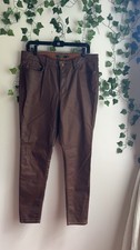 Women s Brown Faux Leather Ralph Lauren Pants Sz 12