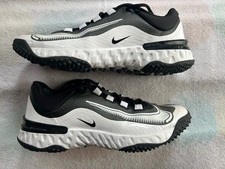 Nike Alpha Huarache Elite 4 TF White/Grey/Black FD2746-002 Women's 9.5