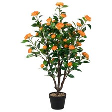 3.3' Artificial Tree Artificial Camellia Tree Faux Plant for Indoor Outdoor