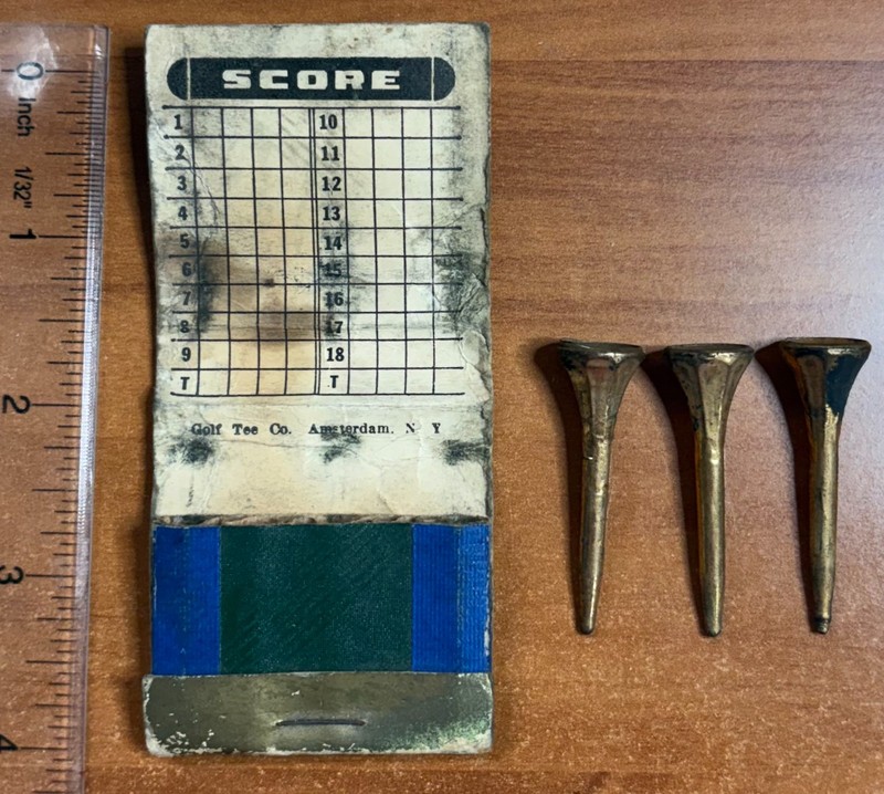 Vintage Golf Tee Co Amsterdam NY Matchbook Golf Tee Holder Lane Pipe Corp Bath