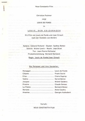 Louis, der Geizkragen Louis de Funes - Frank David - Presseheft + 8 Pressefotos