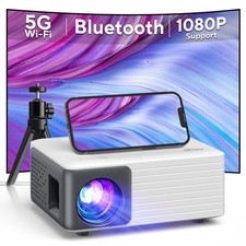 Mini Projector with WiFi and Bluetooth, 2026 Upgraded Projector 1080P Support...