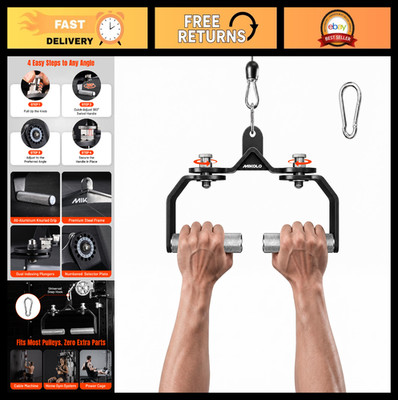LAT Pull Down Bar Set with 360° Rotating Handles, Multi-Grip Attachments for Cab