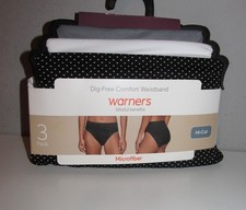 Warners Blissful Benefits Microfiber Hi-Cut Briefs 3 PACK Size 2XL BRAND NEW