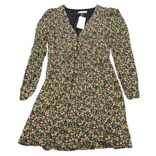 NWT MANGO Women's Floral Printed Dress with Balloon Sleeves Size 8