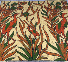 Hitarget Guaranteed Wax Block Prints 3162701 Fabric Remnant Orange 70.5 X 46