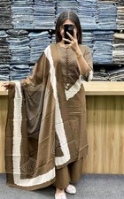 Designer Indian Pakistani Ethnic Kurti Pant Dupatta Set Women's Tunic Kurta Set