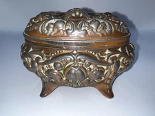 Vintage Antique Pretty Ladies Jewellery Casket Trinket Box Lidded Treasures