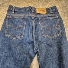 Levis 505 Jeans Mens 32x34 Blue Denim Relaxed Straight Orange Tab 90s Vintage