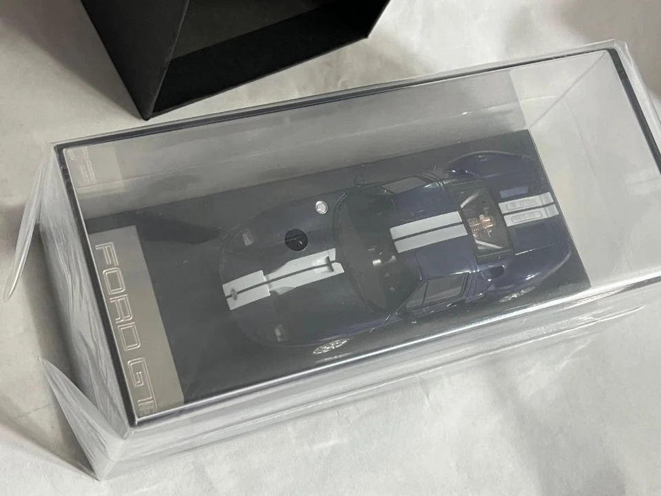 RARE Ford GT BLUE HPI Racing NEW 8440 Cast Model w/ BOX GT40 Stripes wheels 1/43 - Image 4 of 4