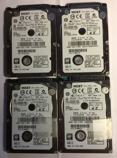 Lot of 4 HGST 500Gb 2.5" HDD HARD DRIVEs Z7K500 500 HTS5001654S7
