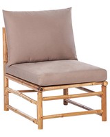 Modul Gartensessel MittelstüCk Bambus Hellbraun Mit Auflagen Beige Taupe Cerreto