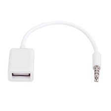 USB Aux Audio Cable Adapter 3.5mm Male Jack Plug To 2.0 Female Car Converte NDZA