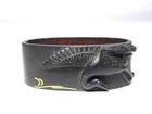 shakudo Edo Meiji Japan antique Original Crane FUCHI Sword Fittings signed