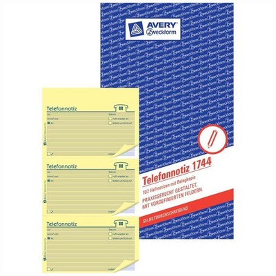 AVERY Haftnotiz Telefonnotiz 1744 110x210 selbstdurchschreibend