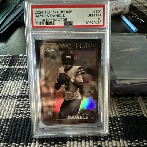 2024 Topps Chrome - Rookies Jayden Daniels #201 Sepia Refractor (RC)