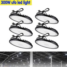 6Pack 300W UFO Led High Bay Light Warehouse Commercial Industrial Gym Shop Light