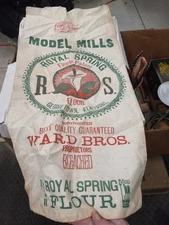 Vintage Flour Sack Royal Springs Peace Lily On Bag Georgetown Kentucky Colored