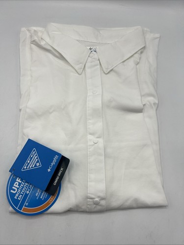 Columbia Tamiami Damengröße 1X weißes ärmelloses Hemd mit Druckknopfverschluss neu - Bild 1 von 5