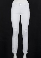 MARKUP W DONNA JEANS SLIM SUPER STRETCH BIANCO CON STRAPPI A GINOCCHIO