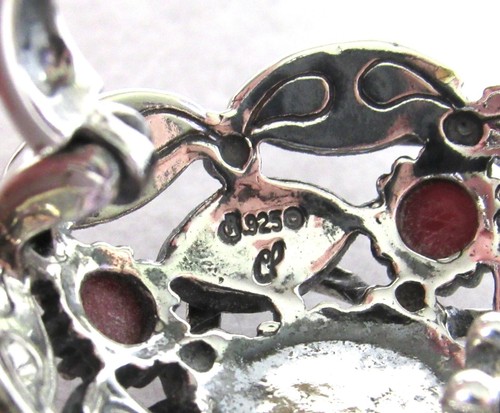Carolyn Pollack 925 Silver Red White Blue Pendant Enhancer Lapis Coral Moonstone - Picture 10 of 10