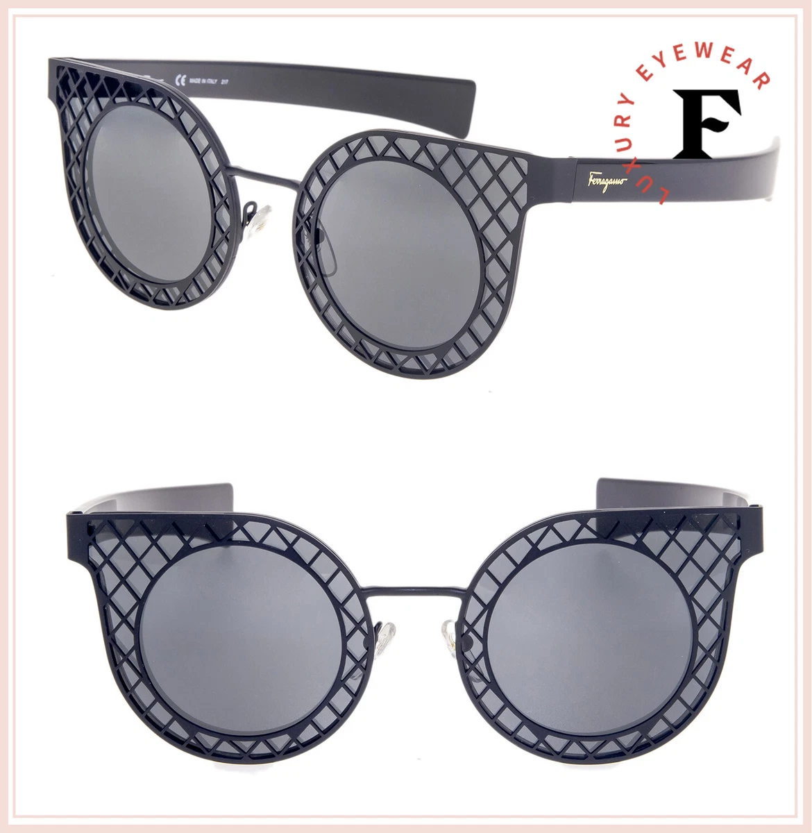 SALVATORE FERRAGAMO SF171S Matte Black Oversized Sunglasses 171