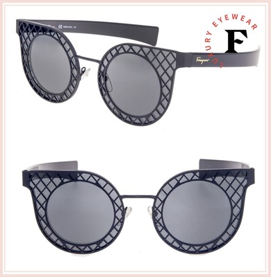Salvatore Ferragamo Sf171s 002 Matte Black Round Sunglasses  display picture 1