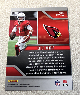 2022 Panini Playbook Red Zone #RZ-4 Kyler Murray Cardinals | eBay