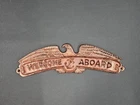 Golden Wall Sign Welcome Aboard Nautical Decoration 30cm Eagle Ship