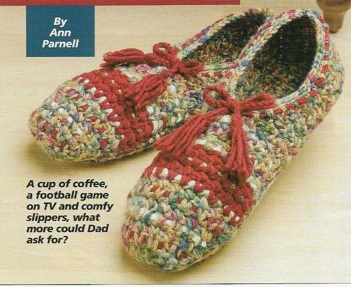 JUST FOR Same day High material shipping DAD SLIPPERS 3 SIZES SIZE DIGEST MEN'S CROCHET PATTERN
