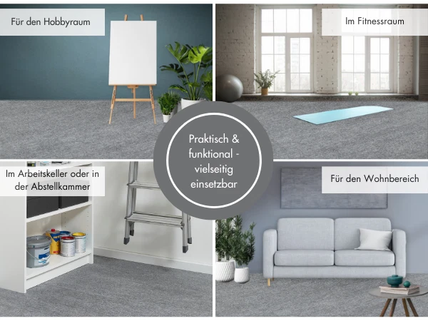 Teppichfliesen Selbstklebend 40 x 40 cm Teppichboden Bodenbelag ab 1,30€ / Stück - Bild 2 von 3