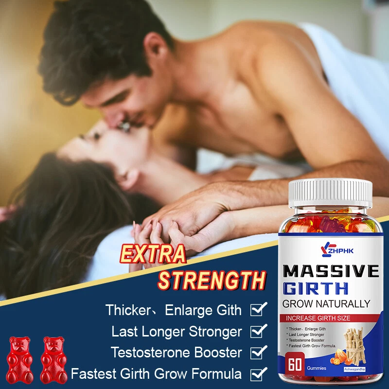 #1 MEJOR AGRANDADOR MASCULINO MÁS GRUESO MÁS LARGO MÁS GRANDE 4" AGRANDAMIENTO DE CRECIMIENTO 60 GOMITAS Foto 2 de 4