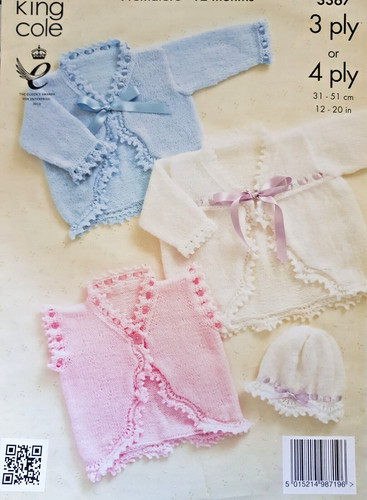 Strickmuster ** Babys 3 & 4-lagiger Matineemantel & Motorhaube **Lacy**STYLECRAFT 4186